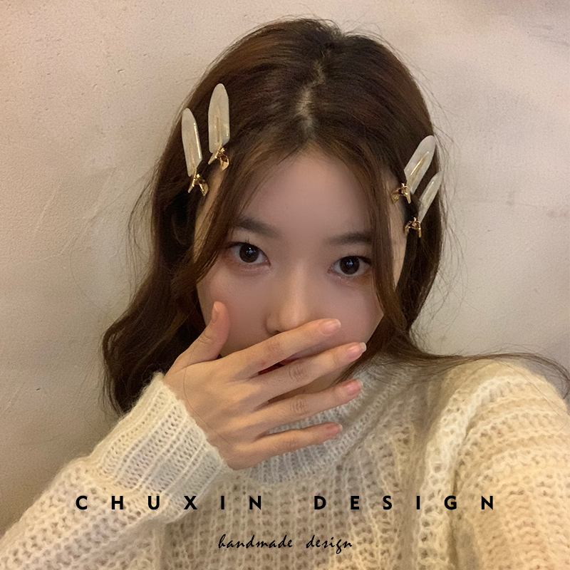 日系无痕化妆发夹刘海夹边夹鸭嘴夹20G21新款网红少女发卡头饰韩