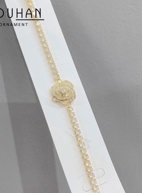 锆石花瓣手链女网红手镯学生闺蜜韩版简约气质设计个性手饰品