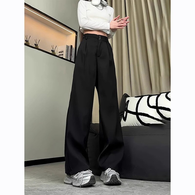 微喇西装裤高级感垂感高个子加长裤子男女装胖mm大码显瘦休闲西裤