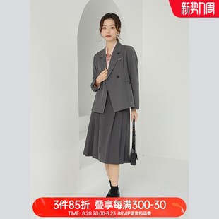 奈格薇儿小个子灰色西装 设计感小众休闲西服 外s套女春秋2024新款
