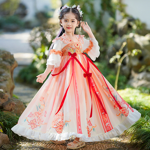 汉服女童连衣裙夏季2023夏装新款古风超仙裙子夏天儿公主裙女夏款
