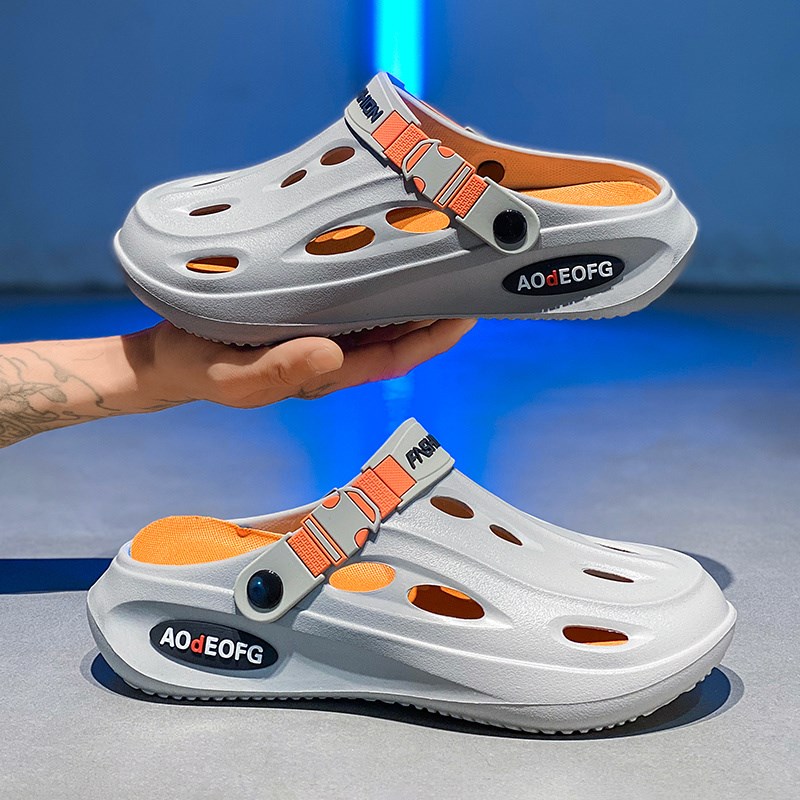 洞洞鞋男夏季外穿学生厚底防滑沙滩凉鞋男生2025新款大码运动拖鞋