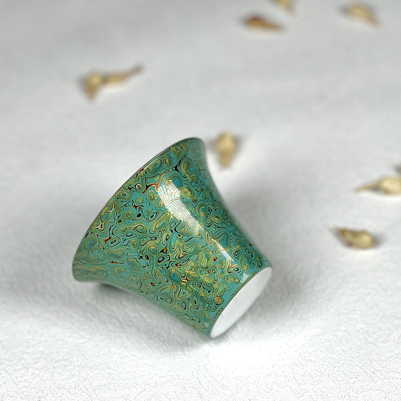 福州脱胎漆器工艺品木胎大漆茶杯主人杯犀皮漆螺钿漆珠