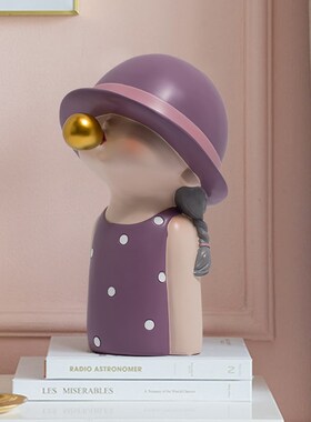 吹泡泡男孩女孩客厅酒柜玄关桌面创意摆件家居卧室电视柜装饰品