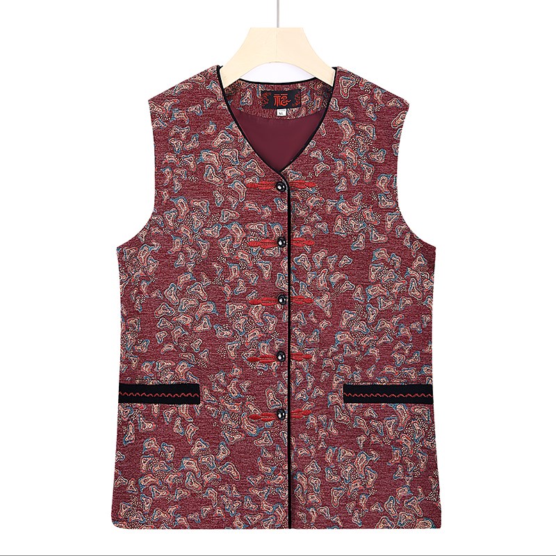 中老年春秋款马甲女奶奶大码背心6A0岁70衣服妈妈秋装Y外套老人坎 - 实物图