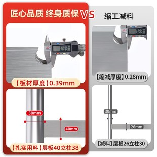 不锈钢厨房置物架落地多层多功能收纳架储物架家用货架厨房置物柜
