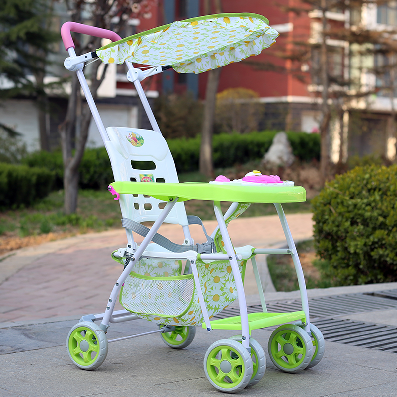 婴儿推车超轻便携儿童折叠四轮手推车宝宝简易透气夏季防竹藤伞车