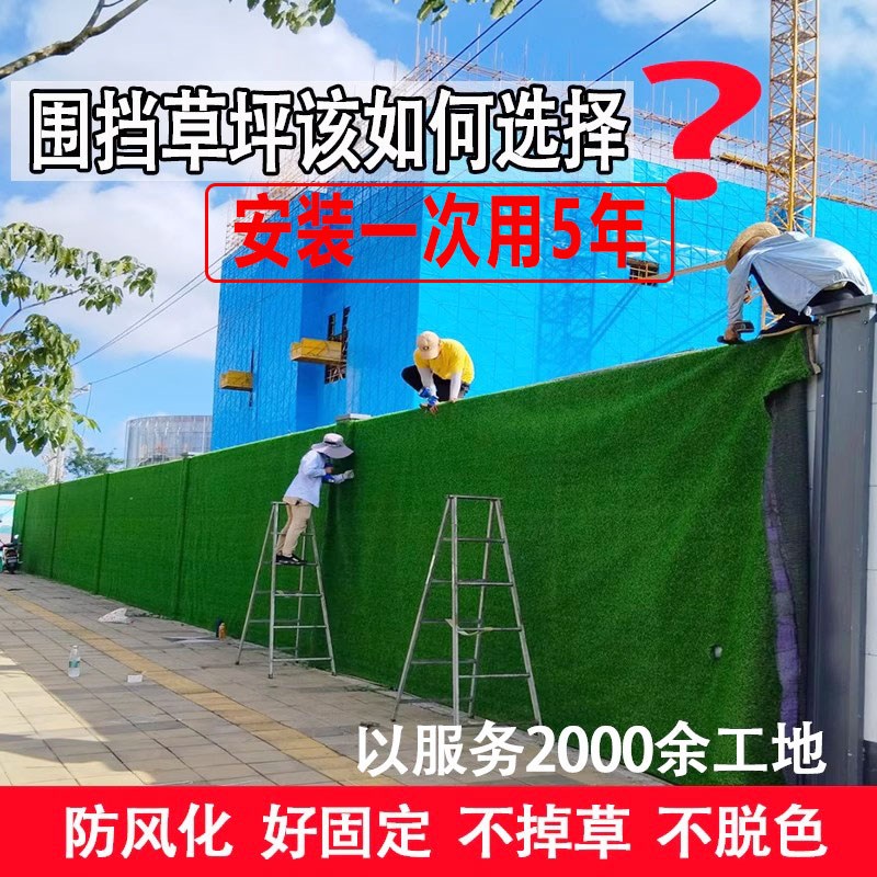 工地围挡草坪围墙真草皮足球场幼儿园铺垫工程绿化房顶隔热草坪