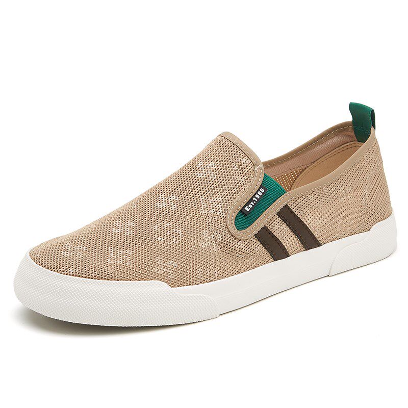 2025新款夏季男鞋潮流百搭板鞋透气网面鞋一脚蹬懒人鞋时尚休闲鞋