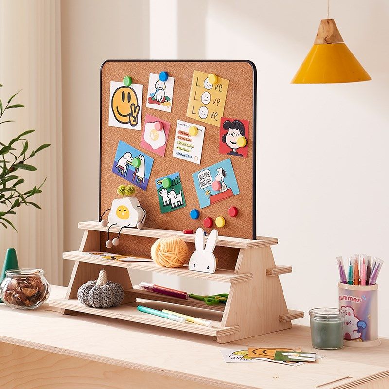 桌面实木置物架多层收纳架留言板幼儿园磁吸软木展示架贴纸展架,住宅家具,搁板/置物架/家用陈列架,淘宝优惠券,粉丝福利购,淘宝优惠卷
