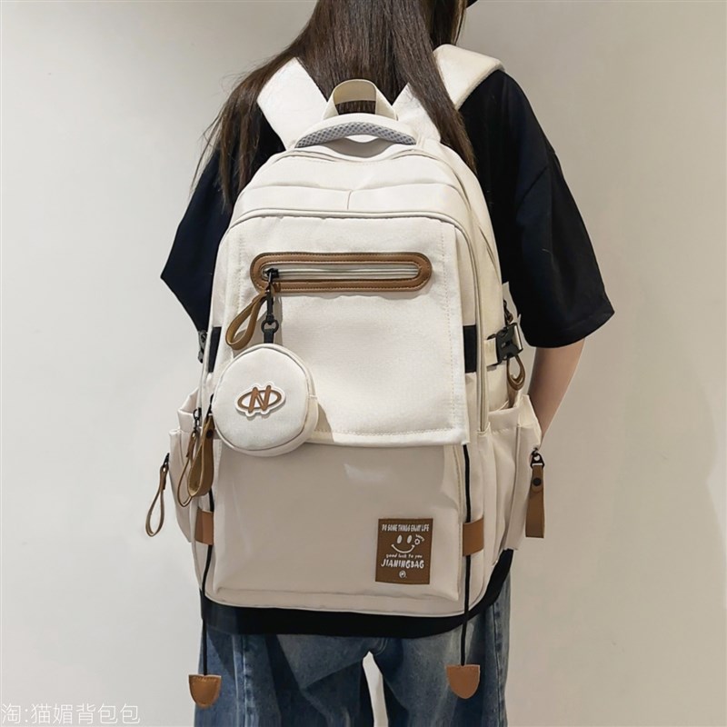 书包男生高中生电脑双肩包女2025新款时尚百搭户外旅游轻便背包潮