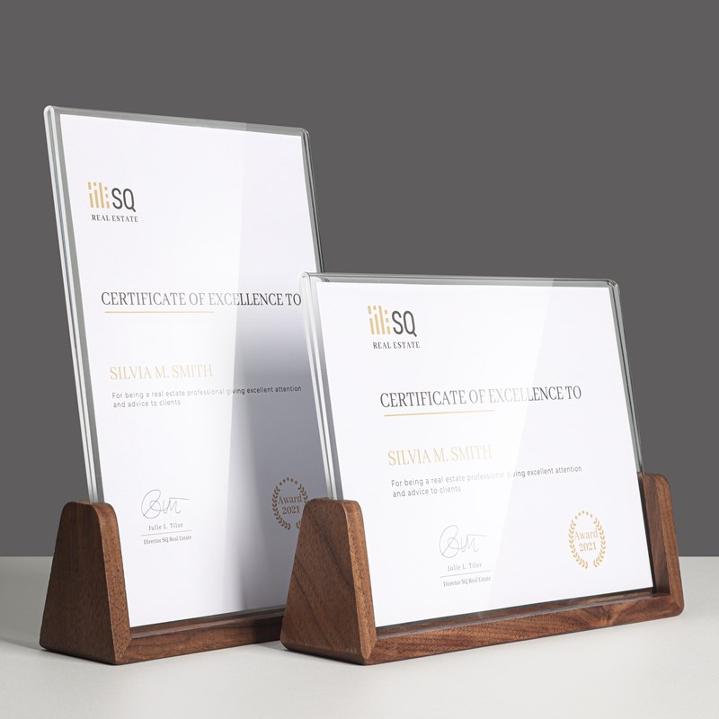 亚克力实木立牌桌面广告牌展示架A4价目表展示牌菜单台卡餐桌牌子