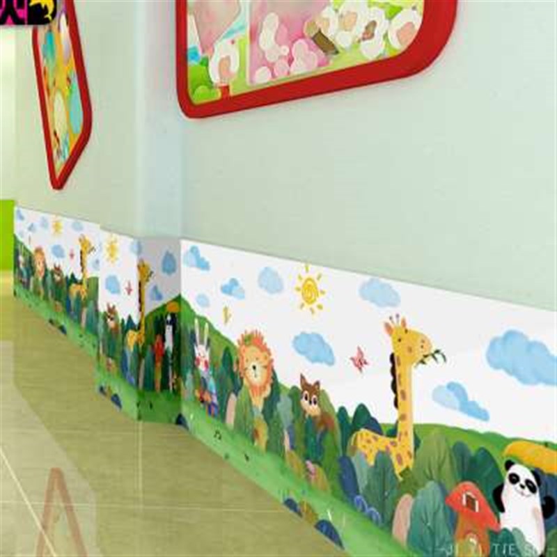 可定制腰线整体遮盖围栏栅墙贴画室内走廊背景边角装饰踢脚线贴纸