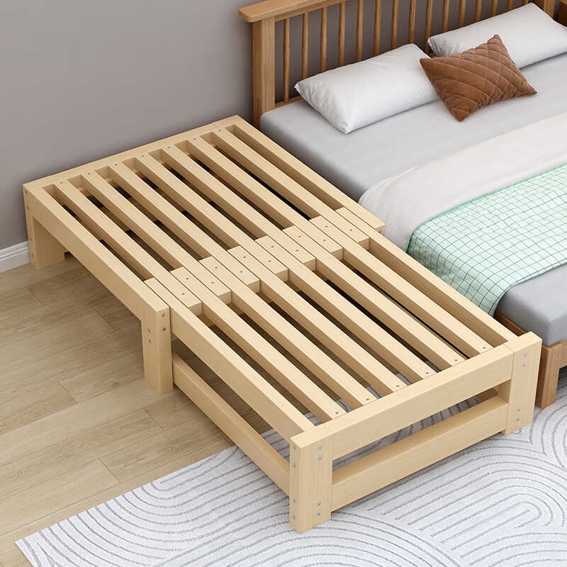 实木抽拉伸缩床阳台卧室小户型榻榻米简易拼接单人折叠沙发推拉床