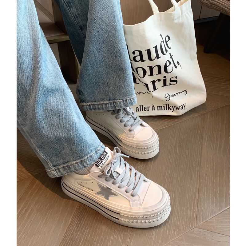 女大童时尚厚底板鞋2025春季新款青少年休闲运动鞋学生球鞋松糕鞋