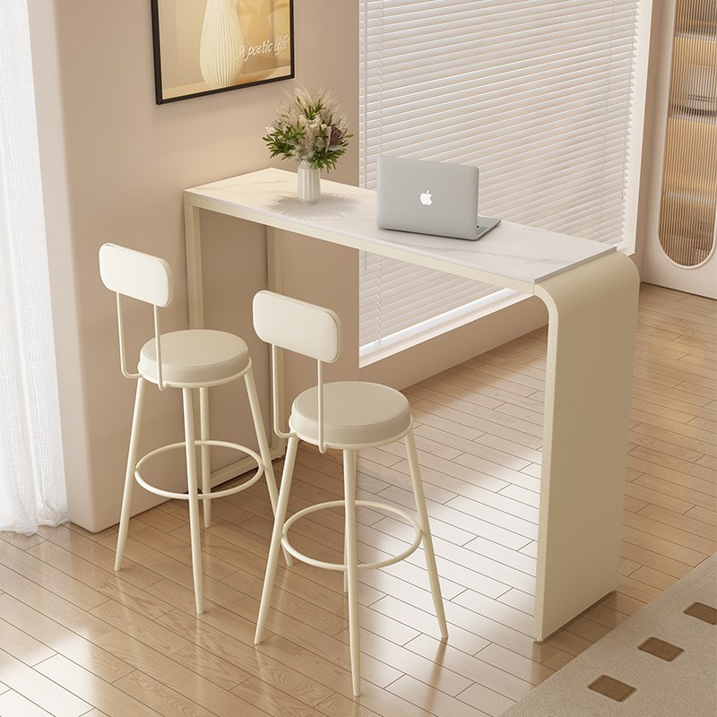 吧台桌家用简约岩板高脚桌长条桌客厅沙发阳台隔断迷你休闲小吧台