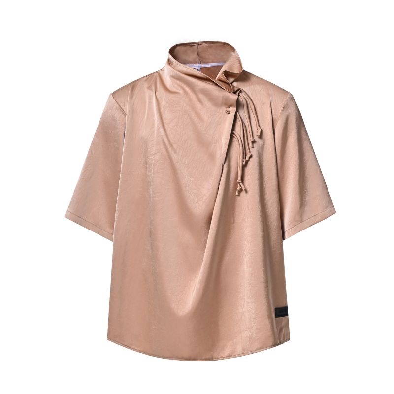 神识麒骥*中有山河影 荡领三扣新中式廓形解构/三色衬衫 三省六部