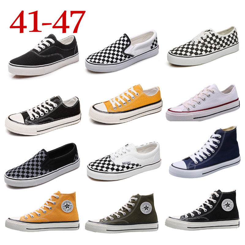 春秋男鞋45大码高帮帆布鞋子46格子款黑色经典1970低帮男士板鞋47,流行男鞋,帆布鞋,淘宝优惠券,粉丝福利购,淘宝优惠卷