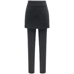 春秋加大码包臀裙裤假两件打底裤裙加绒加厚女松紧腰显瘦小脚女裤