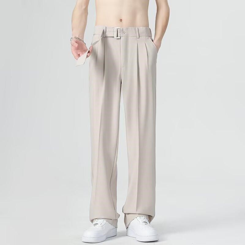 春秋季新款垂坠感西裤男款夏季高级感免烫宽松直筒阔腿裤休闲长裤