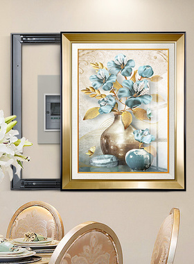 欧式电表箱e装饰画配电箱餐厅画遮挡电盒花卉挂画总开关盒美式壁