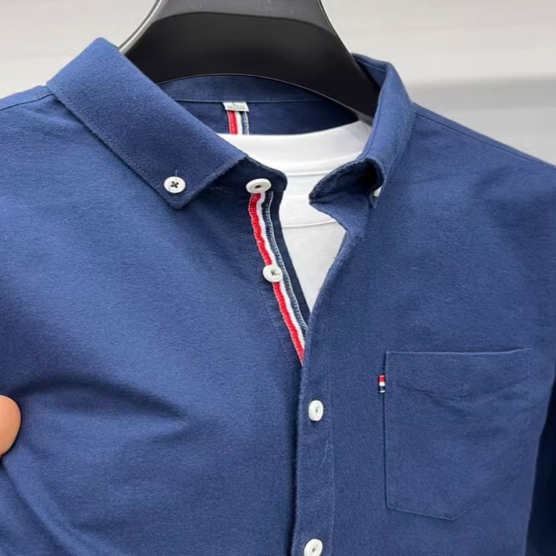 工艺精湛!无可挑剔!色织衬衫男长袖春秋季牛津纺三色条纹衬衣