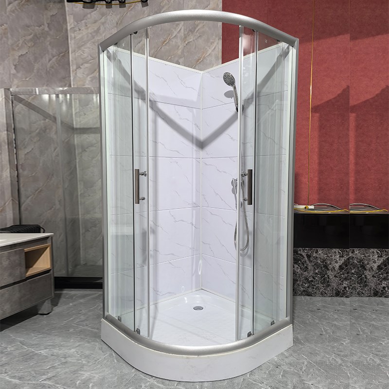 弧扇型整体淋浴房整体一体式家用淋浴房玻璃隔断整体浴室淋浴隔断