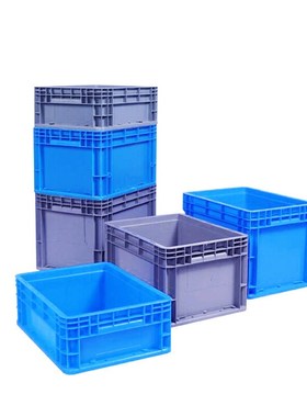 震迪EU物流箱仓库货架存放箱蓝色大号货箱胶框605*400*225可定制