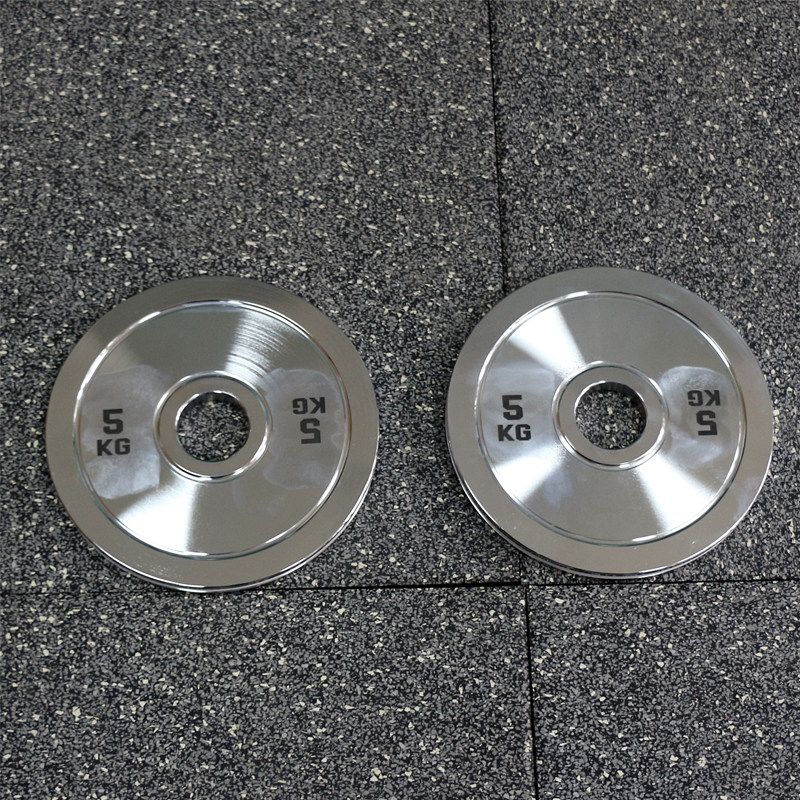 钢制纯钢杠铃片大孔深蹲硬拉卧推杠铃片5cm大孔片电镀片