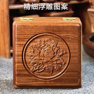缅甸花梨木首饰盒红木独板榫卯实木高档文玩嫁妆饰品正方形收纳盒