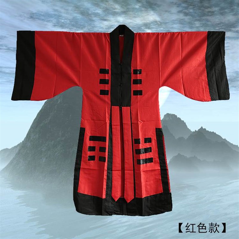 新款道士经衣八卦帽太极八卦演戏服装太极服服装道袍法衣三色可选