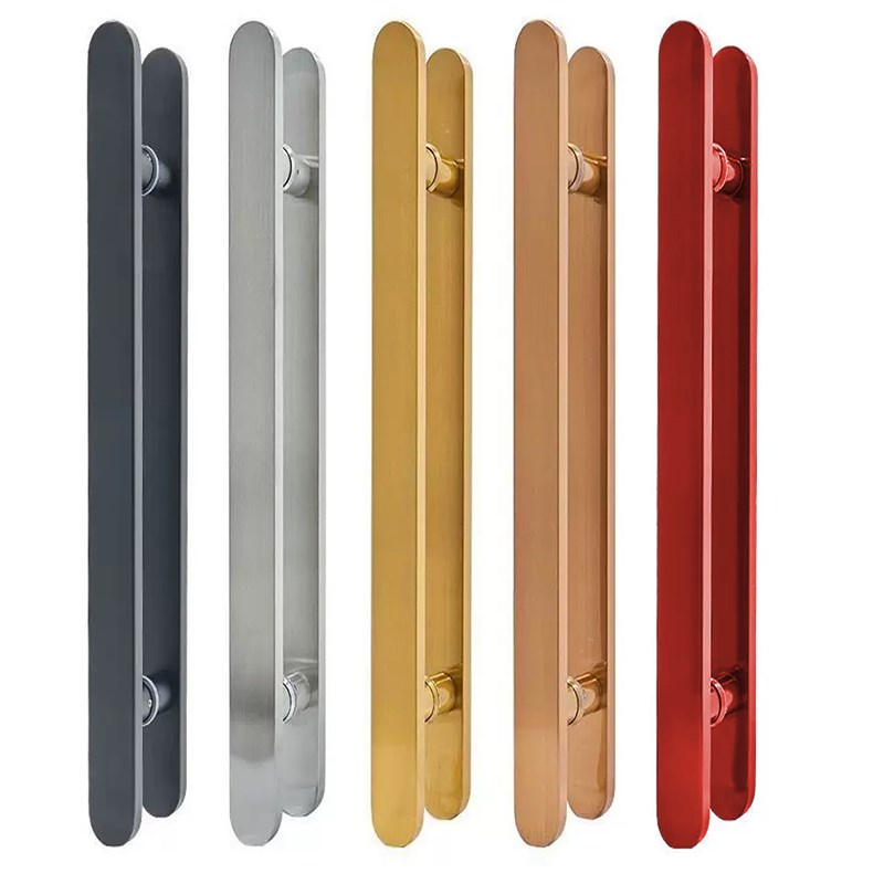 玻璃门拉手可定制字母LOGO不锈钢简约酒店大门把刻字双开门把手