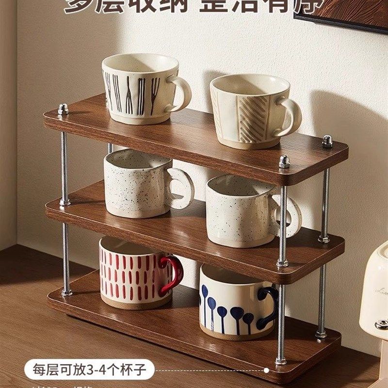 中古实木杯架杯子收纳置物架咖啡角餐边柜厨房桌面护肤品整理架子,住宅家具,搁板/置物架/家用陈列架,淘宝优惠券,粉丝福利购,淘宝优惠卷