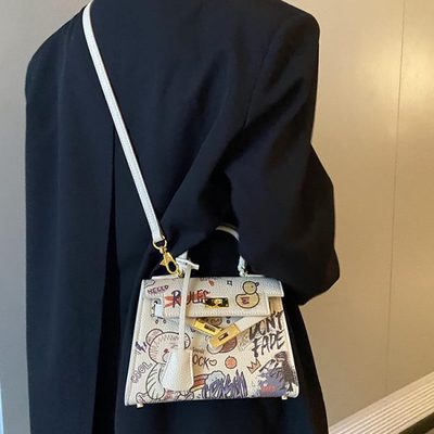 涂鸦凯莉包mini小巧精致小包包2023新款迷你手提包高级感斜挎女包