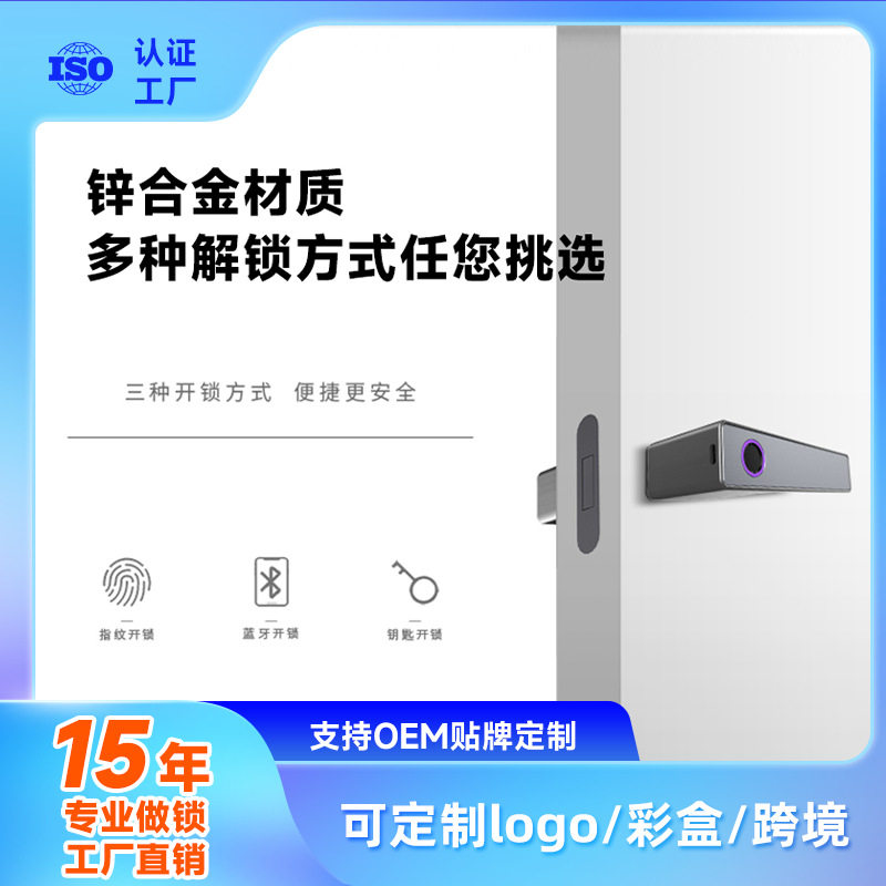 智能锁室内指纹锁家用把手锁指纹解锁通通涂鸦门锁