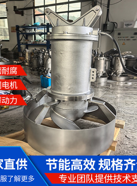 QJB潜水搅拌机高速混合推流器污水处理304不锈钢搅拌机泵起吊系统