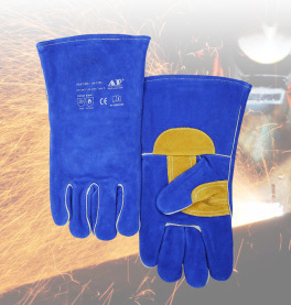 友盟 AP-1201 彩蓝色护掌烧焊手套 耐磨耐用，隔热性强