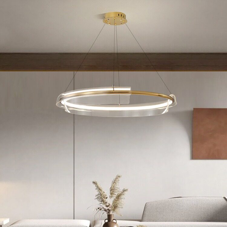 后现代轻奢客厅LED圆环吊灯北欧简约网红大气餐厅设计师卧室吊灯
