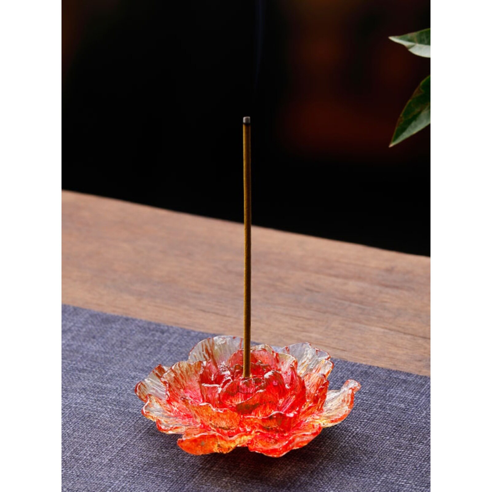 琉璃牡丹香插线香香座摆件客厅桌面办公前台摆放散香器檀香熏香座