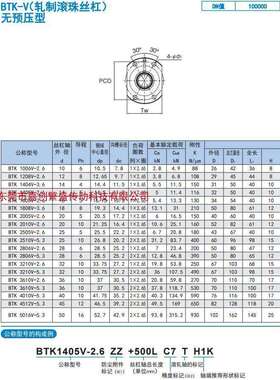 THK轧制滚珠丝杆BTK2010V-2.6BTK2505V-2.6BTK1808V-3.6BTK