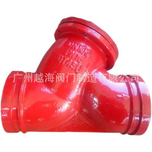沟槽Y型过滤器DN100管道卡箍式过滤阀G81H-16Q带滤网阀门刚卡连接