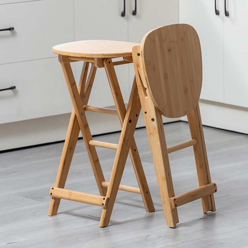 折叠靠背椅吧台凳子可折叠高脚椅子便携式酒吧高脚凳休闲户外站位