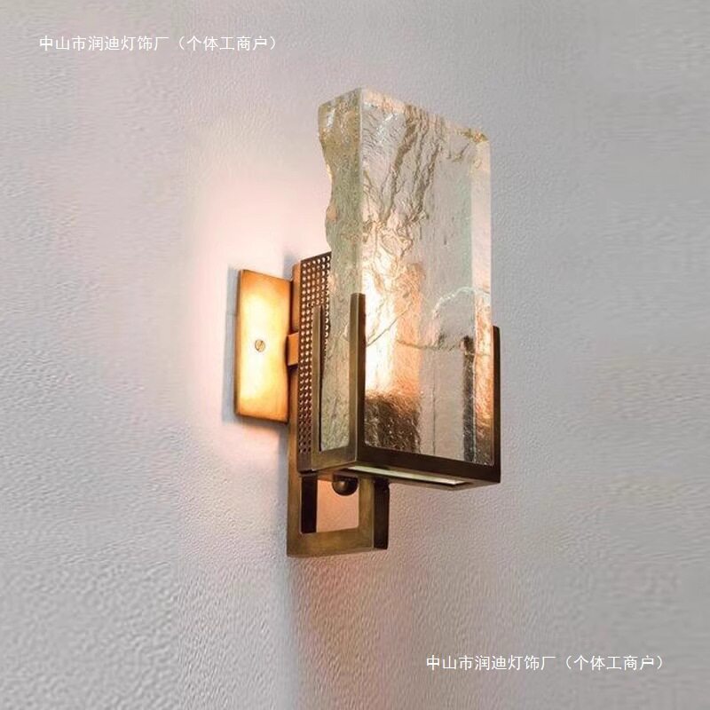 后现代轻奢水晶壁灯冰块简约楼梯过道灯卫生间客厅卧室床头灯