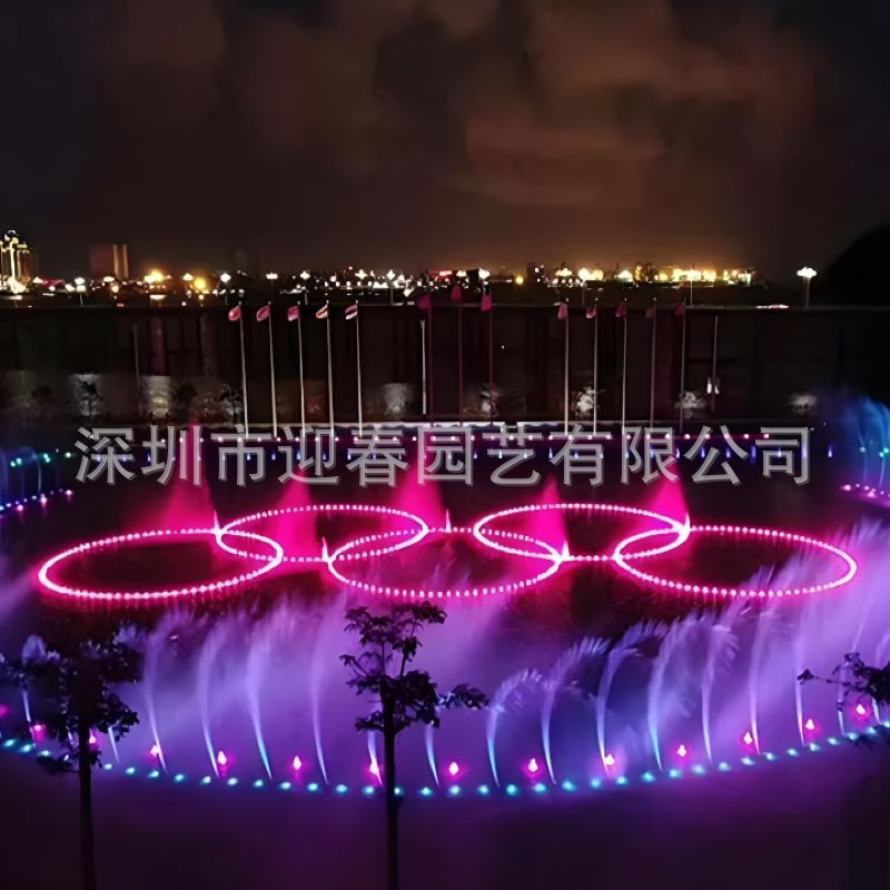 网红户外小型不锈钢旱地喷泉灯光