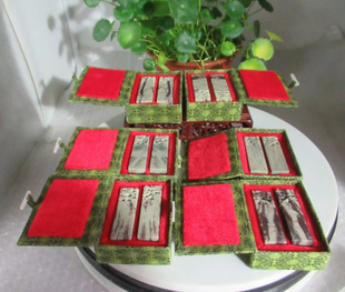 青田石封门紫檀石龙凤对章2*2*7CM印章石章料纹路情侣对章配锦盒