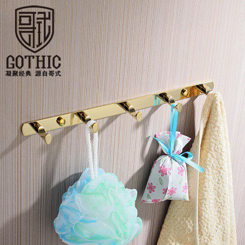 哥式GOTHIC铜欧式实心金色挂衣钩浴室衣帽钩卫生间毛巾钩门后排钩
