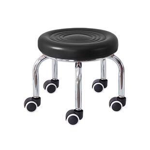 滑轮凳子家用圆凳带轮美缝带娃凳学步软座矮凳小板凳移动靠背椅子
