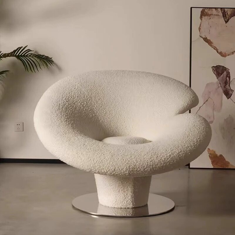 北欧极简奶油风设计师单人沙发椅