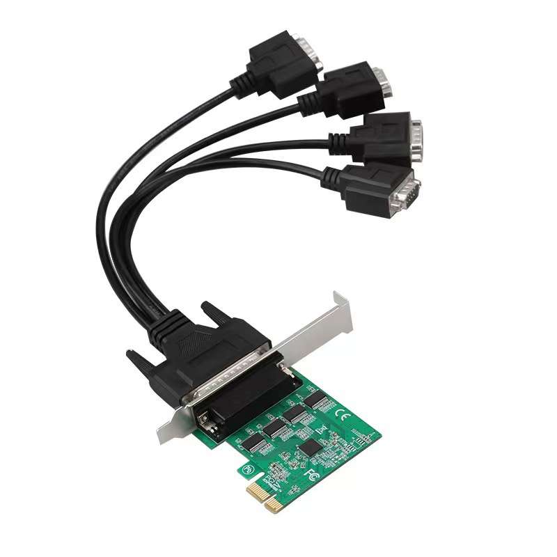PCIE 1x转4口2口RS232串口卡2口4口扩展卡台式机通用COM卡