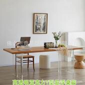 亚克力透明桌脚T型茶几桌腿一字型悬浮桌腿有机玻璃岩石板桌脚